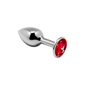 Металева анальна пробка з кристалом Alive Mini Metal Butt Plug – S, 7х2.8 см (червона)