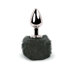 FeelzToys Bunny Tails – анальна пробка з пухнастим хвостиком, 7×2.5 см (чорна) 8