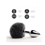 FeelzToys Bunny Tails – анальна пробка з пухнастим хвостиком, 7×2.5 см (чорна) 9
