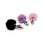 FeelzToys Bunny Tails – анальна пробка з пухнастим хвостиком, 7×2.5 см (чорна) 11