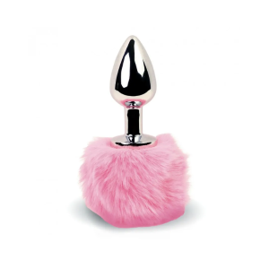 FeelzToys Bunny Tails – анальна пробка з рожевим пухнастим хвостиком, 7×2.5 см