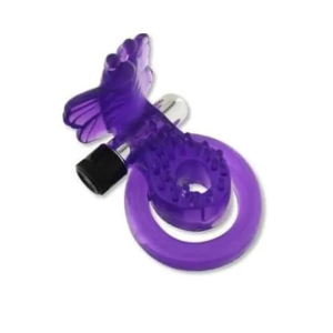 Seven Creations Cock & Ball Ring Butterfly – подвійне віброкільце з метеликом